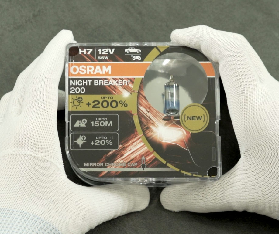 Osram H7 Night Breaker Laser 200 Headlight Bulb, 55w, 3550k, Pair