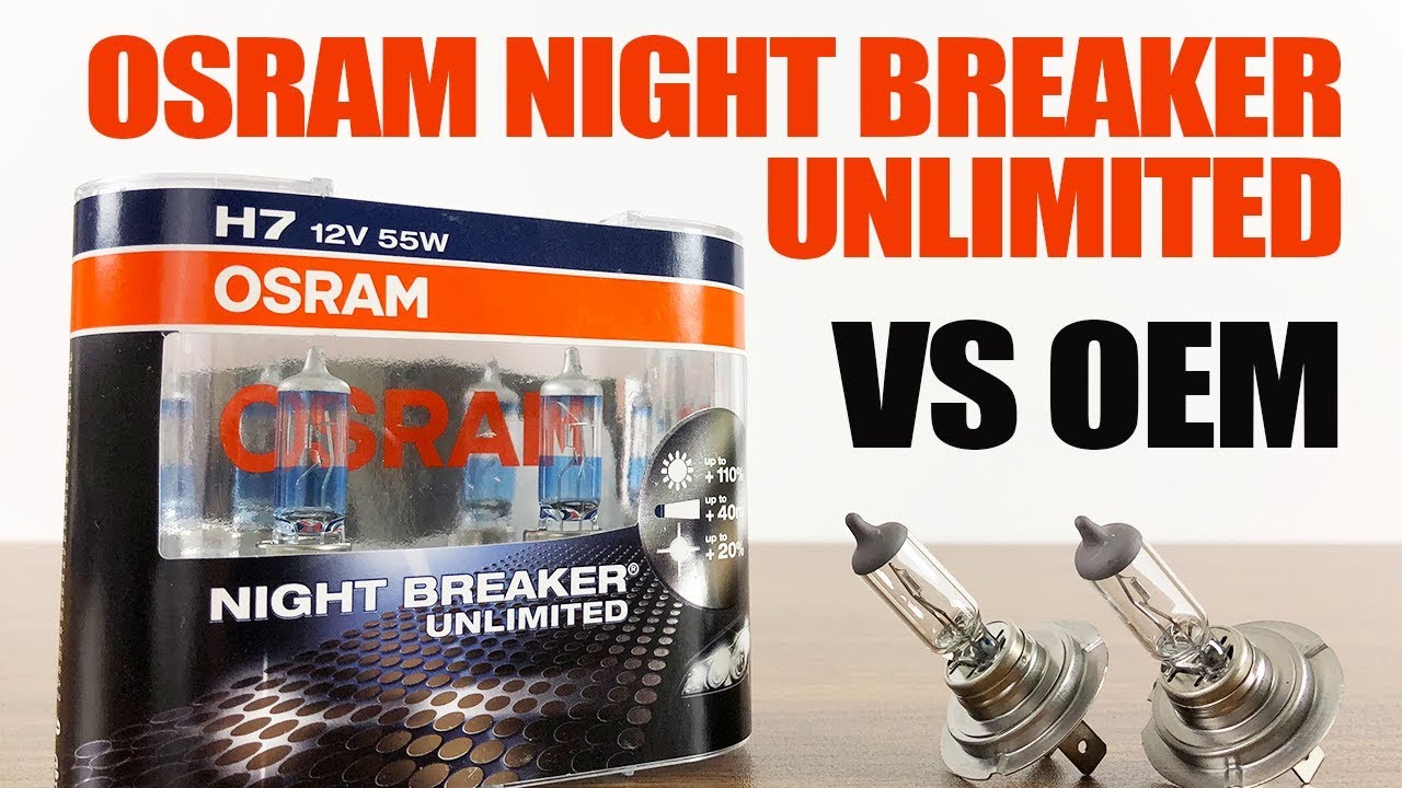 OSRAM Night Breaker Unlimited H7 bulbs and packaging from the original BulbFacts video review