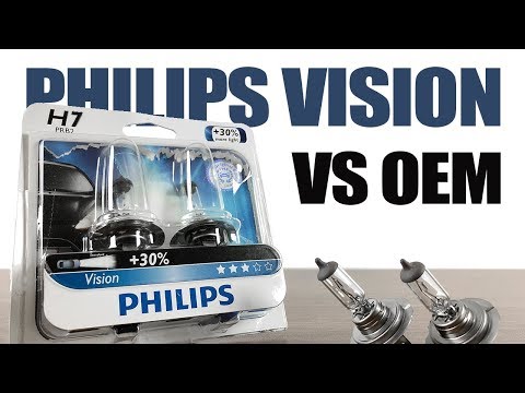 Philips Vision 30% H7 packaging and bulbs from the original BulbFacts video review