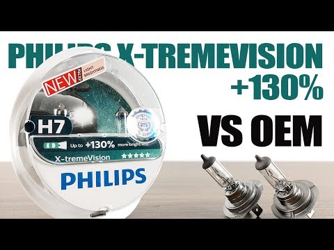 Philips X-tremeVision 130% H7 packaging and bulbs from the original BulbFacts video review