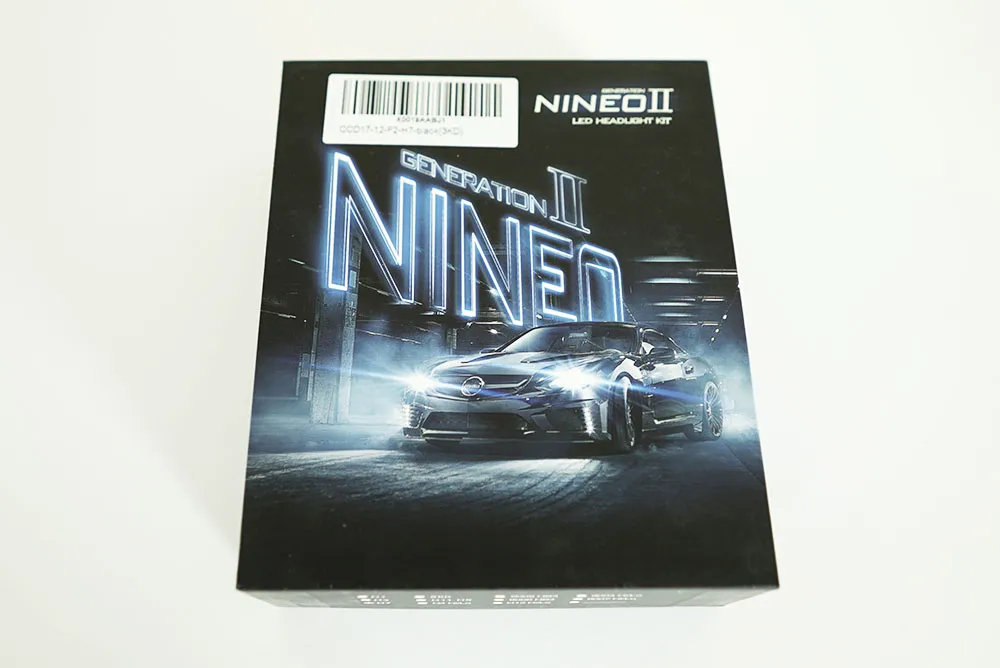 Nineo Gen II retail box photographed by BulbFacts